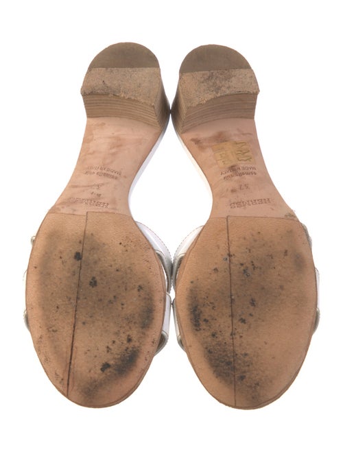 Hermès H Logo Leather Slides