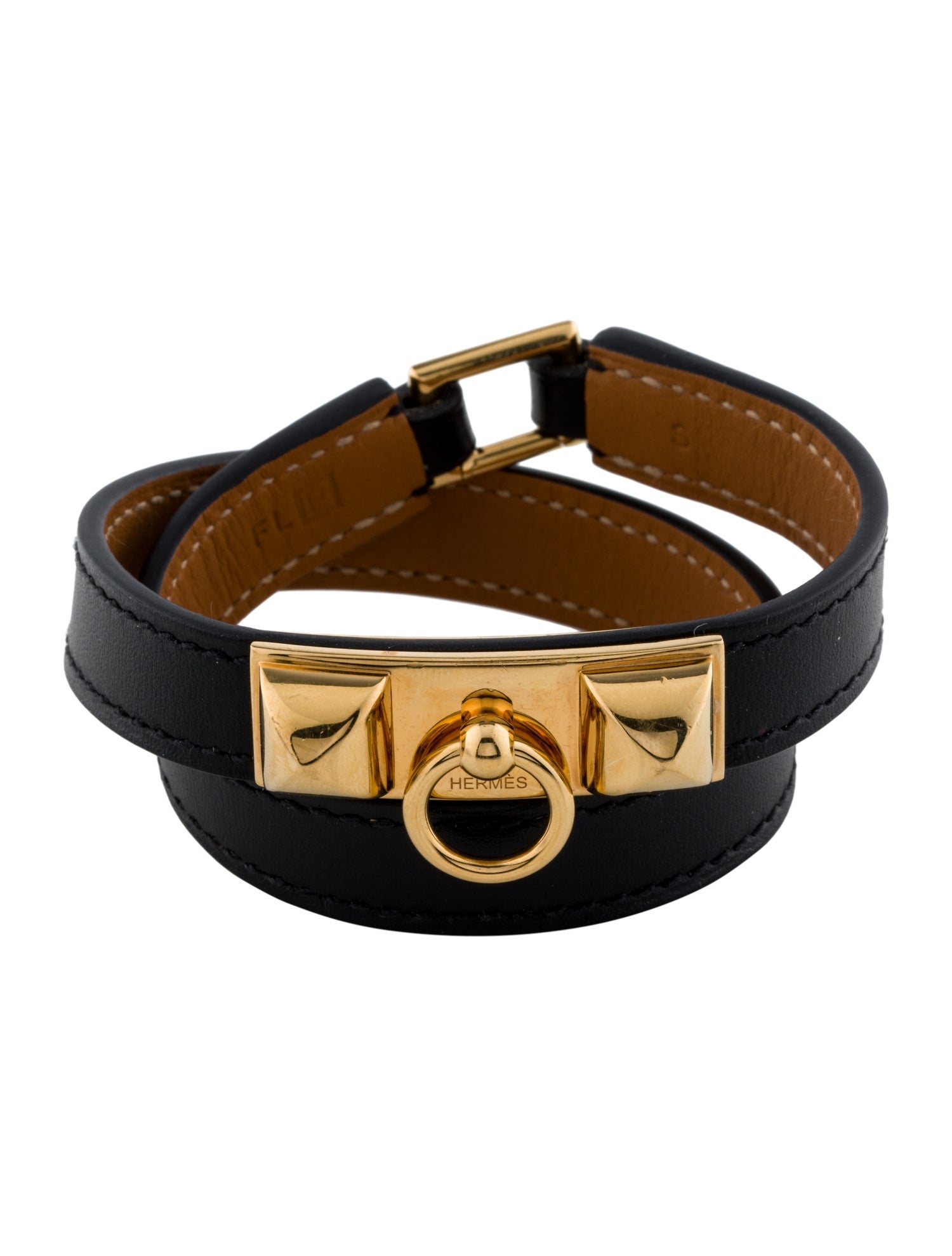 Hermès Leather Rivale Double Tour Wrap Bracelet