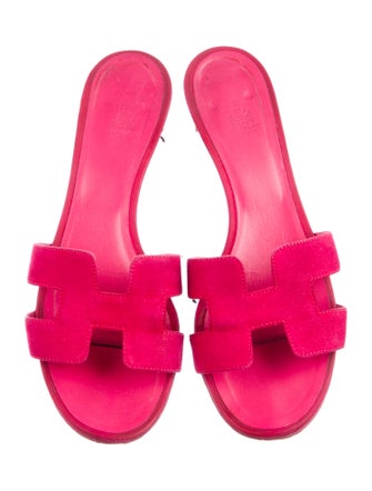 Hermès Suede Slides