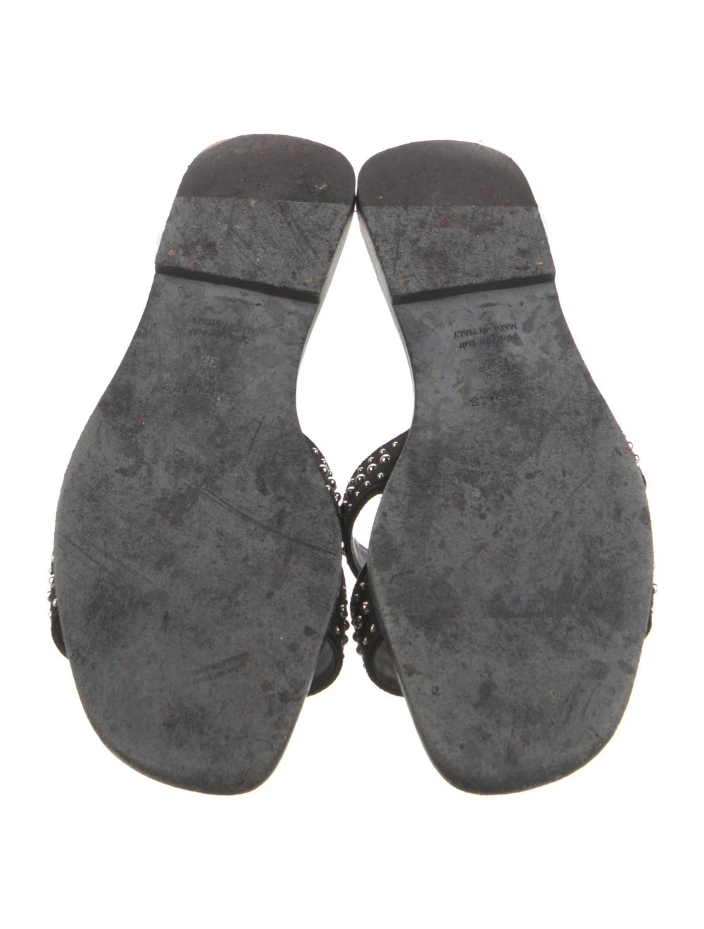 Hermès Oran Slides Black Suede Patterned Studded … - image 5