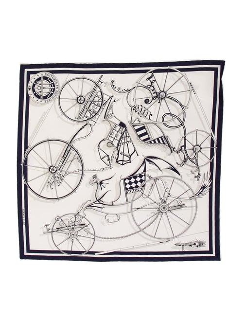 Hermès Voitures En Equilibre Silk Scarf