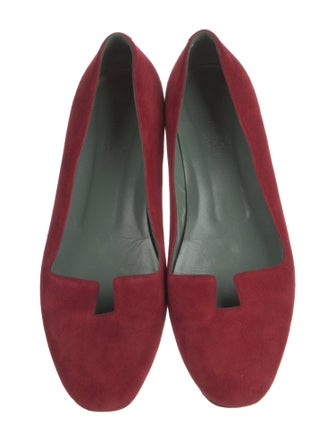 Hermès Suede Cutout Accent Ballet Flats