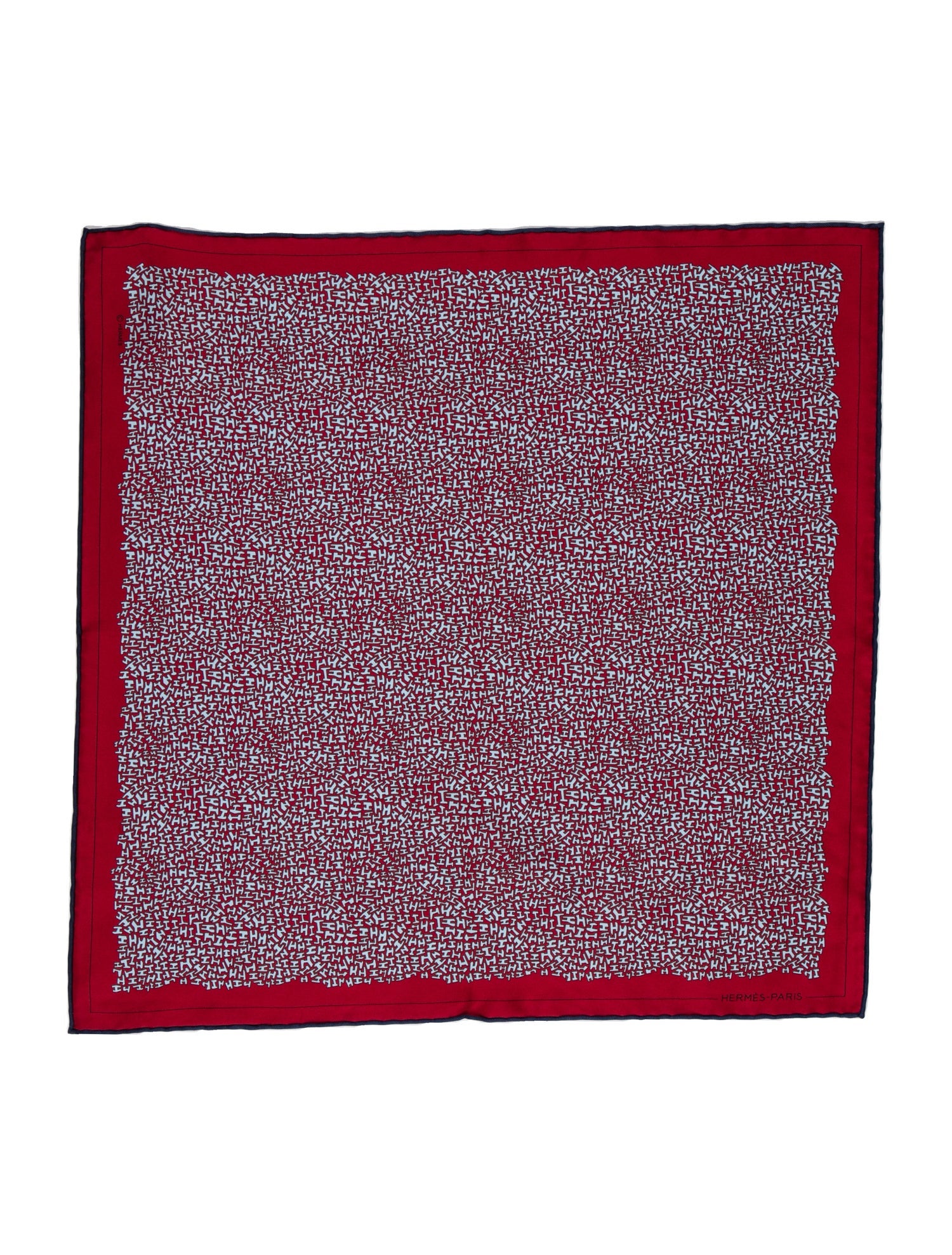 Hermès H Tag Printed Silk Pocket Square w/ Tags