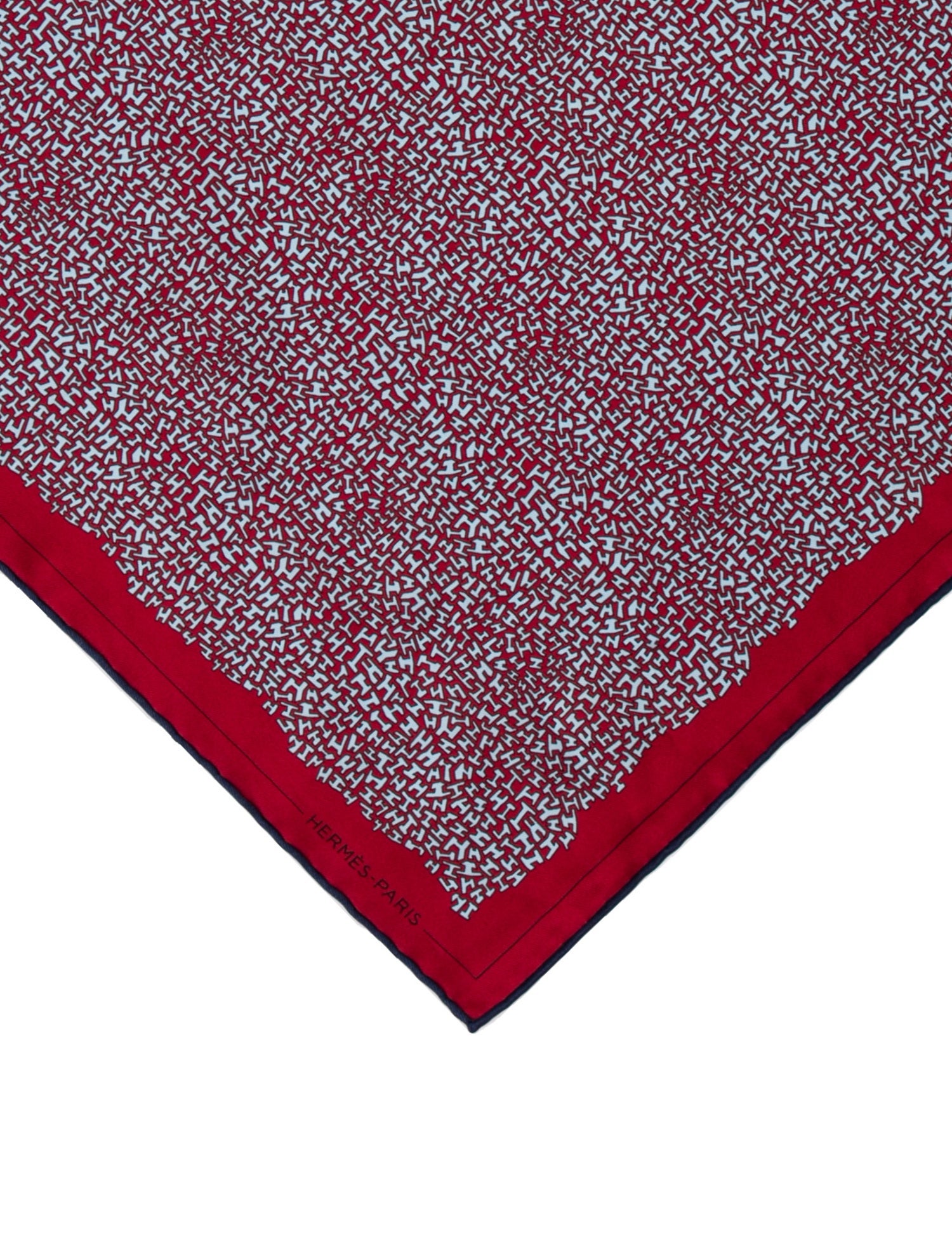 Hermès H Tag Printed Silk Pocket Square w/ Tags