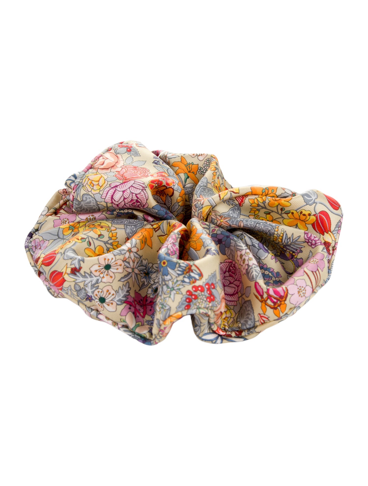 Hermès Claudia Silk Bloom XL Scrunchie