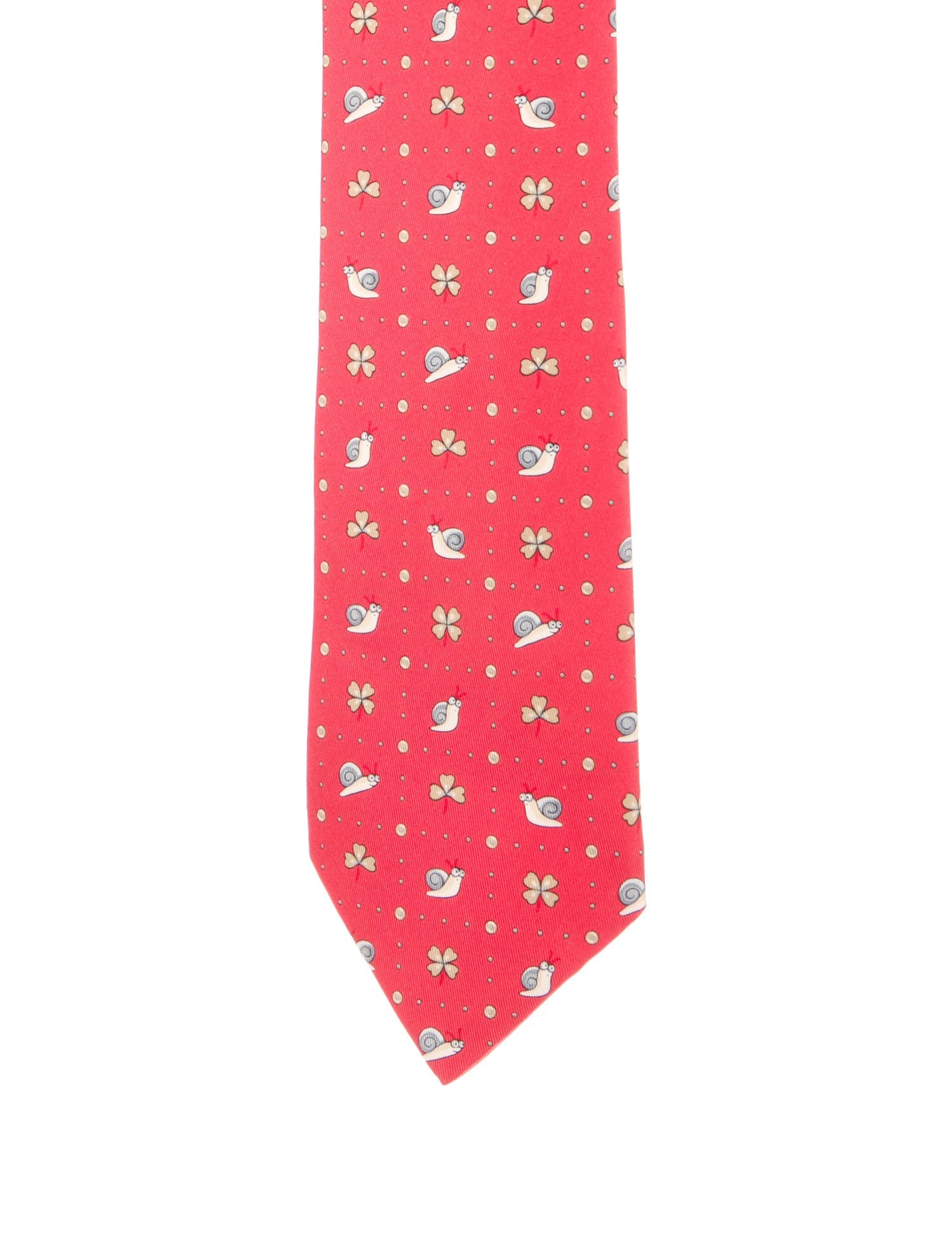 Hermès Escargot Trèfle Silk Tie