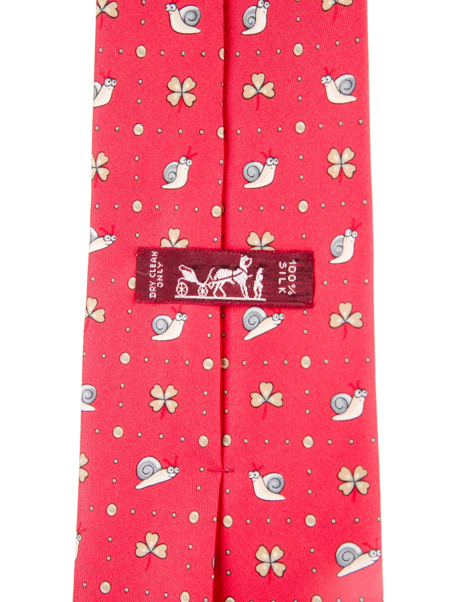 Hermès Escargot Trèfle Silk Tie
