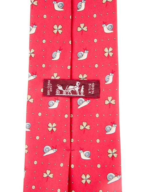 Hermès Escargot Trèfle Silk Tie