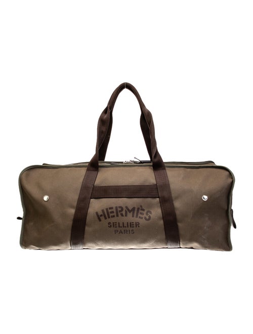 Hermès Toile Groom Boot And Helmet Bag