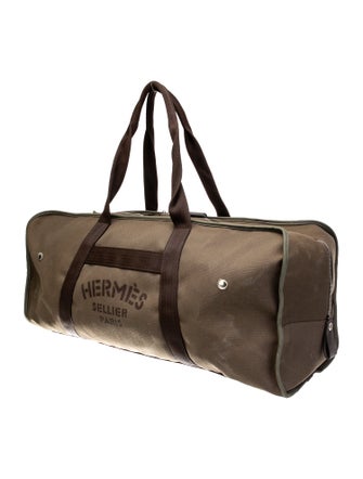 Hermès Toile Groom Boot And Helmet Bag