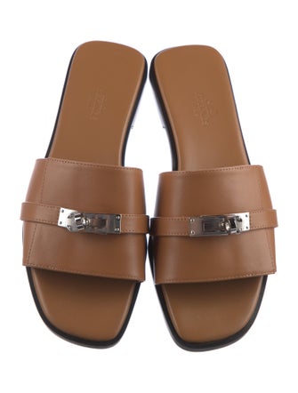 Hermès Giulia Leather Slides
