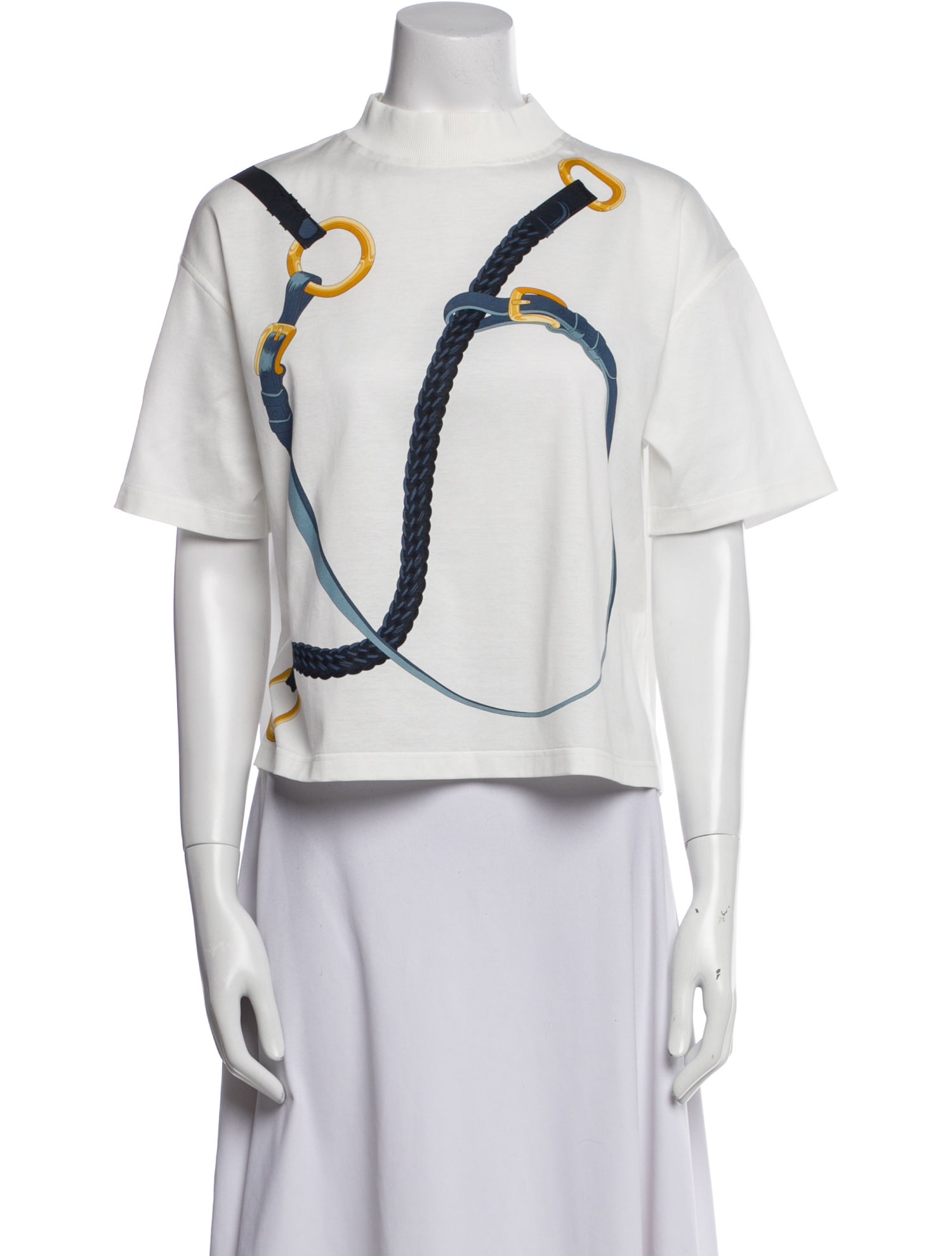 Hermès Coaching Remix Graphic Print Crop Top