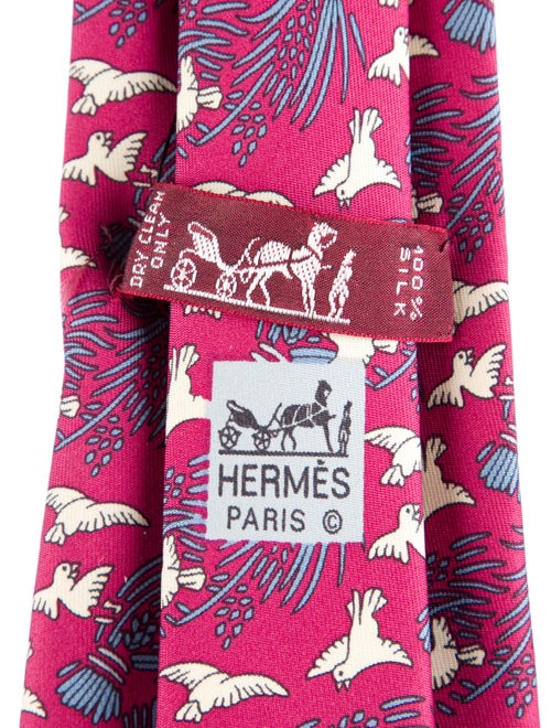 Hermès Dove Print Silk Tie