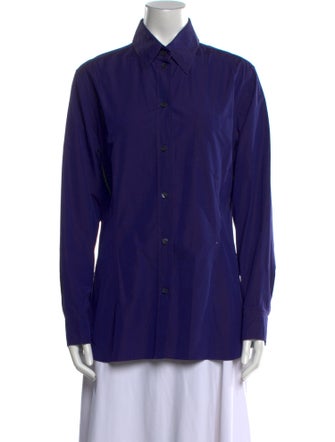 Hermès Long Sleeve Button-Up Top