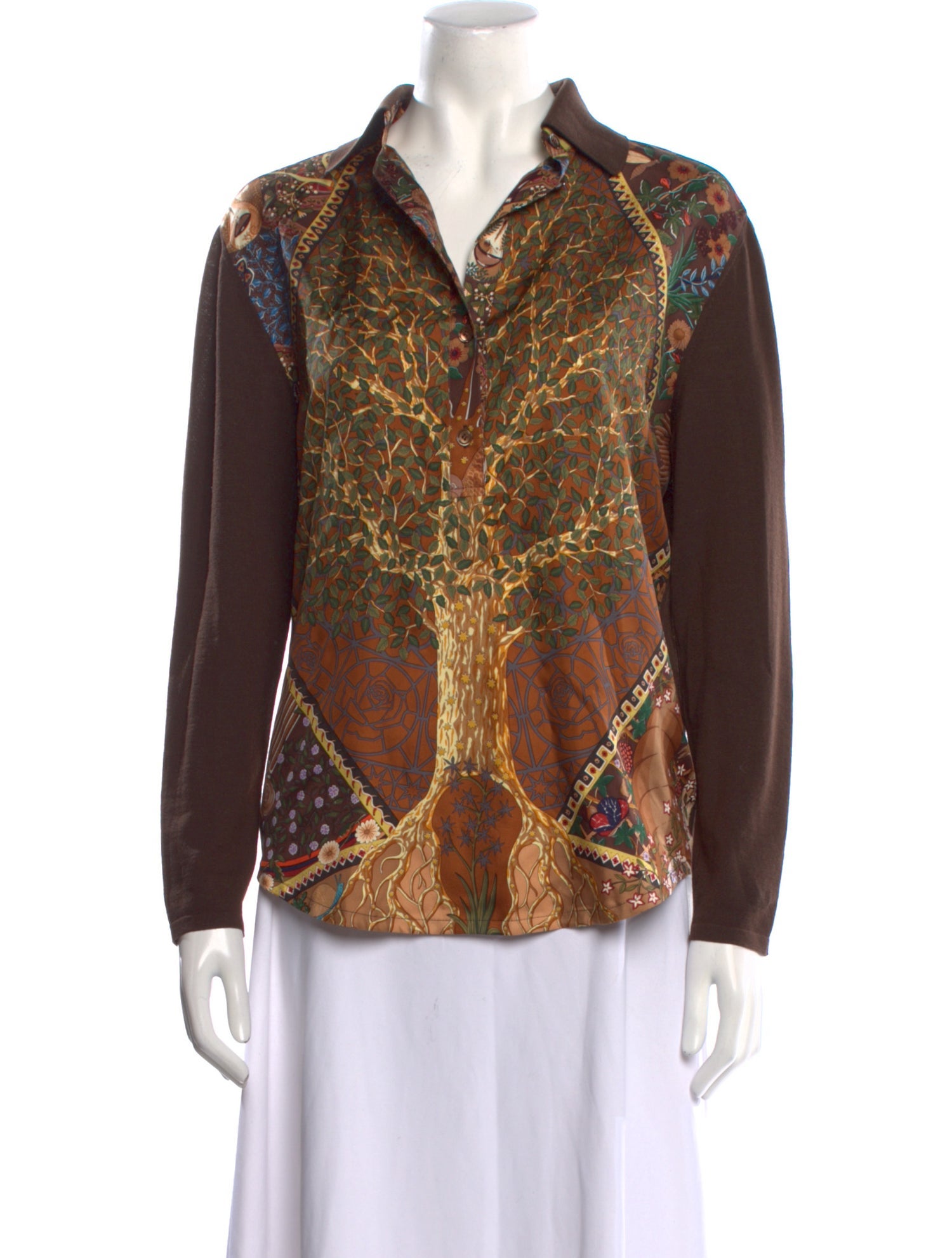 Hermès Vintage Late 1990's - Early 2000's Button-Up Top