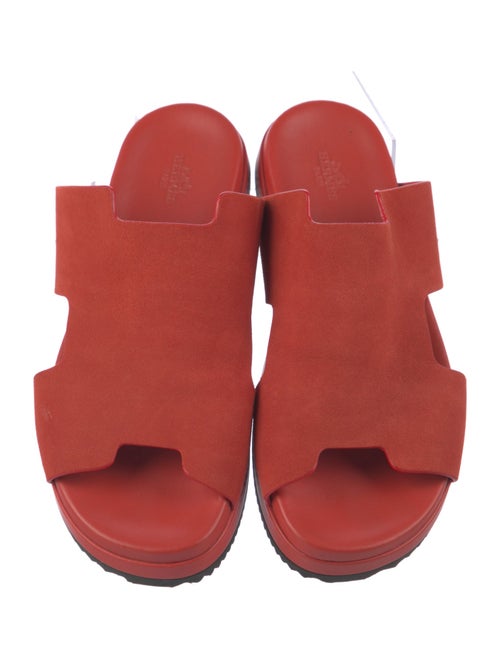 Hermès H Logo Suede Slides