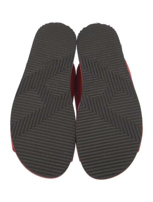 Hermès H Logo Suede Slides