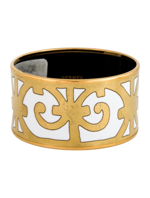 Hermès Extra Wide Enamel Bangle Bracelet