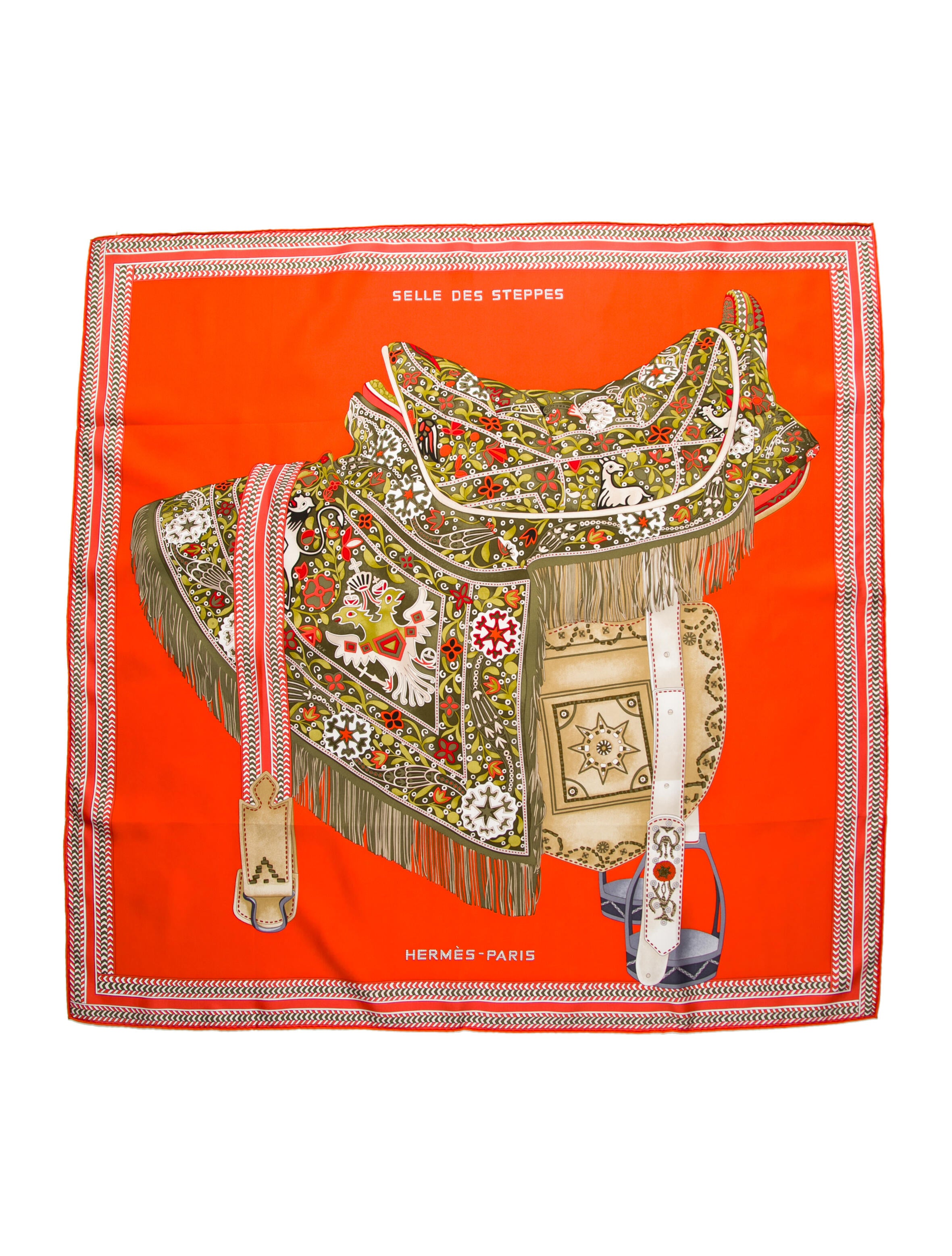 Hermès Selle Des Steppes Silk Scarf w/ Tags
