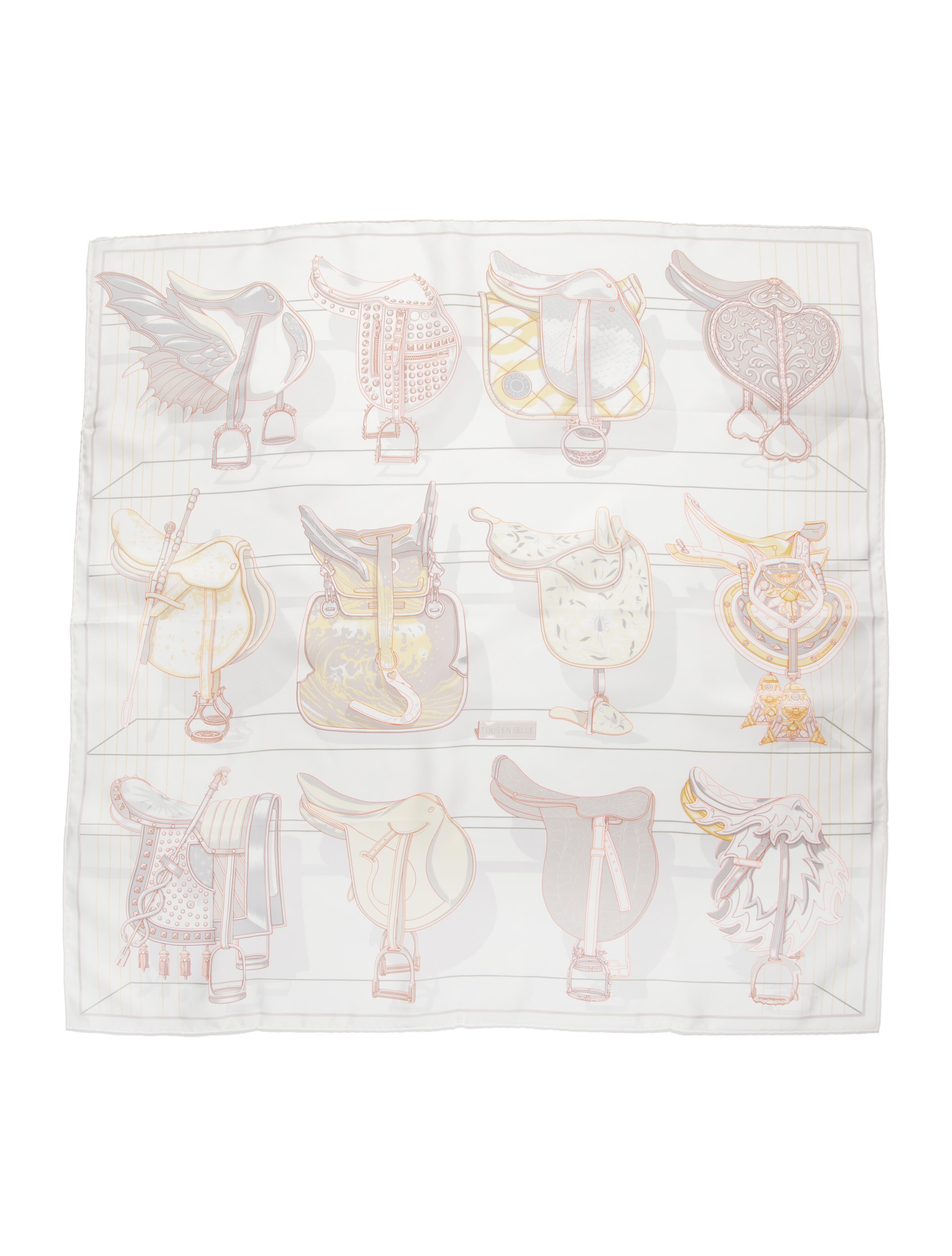 Hermès Tous en Selle Silk Twilly Scarf w/ Tags