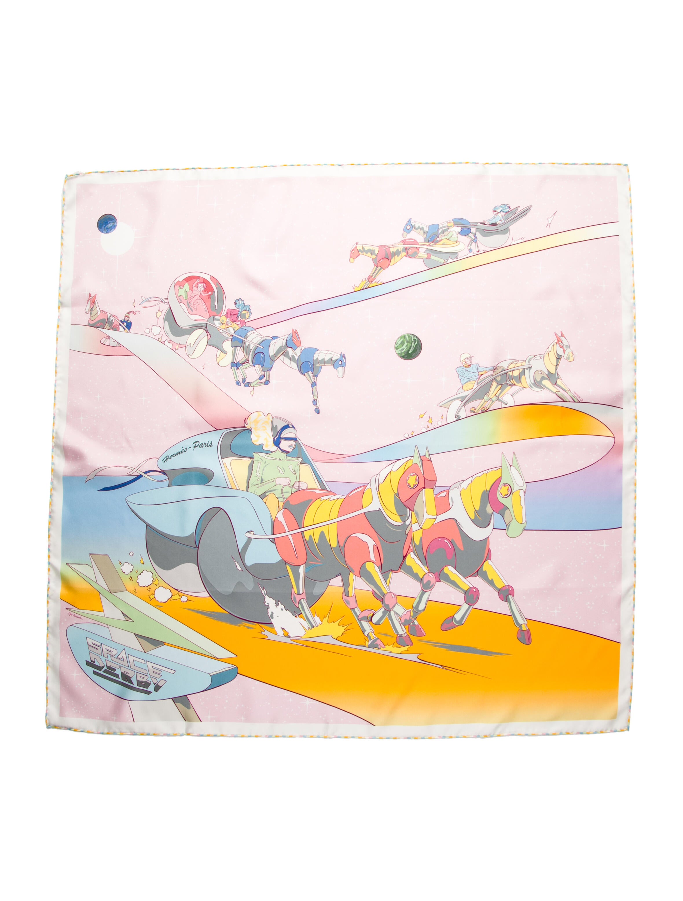Hermès Space Derby Silk Scarf w/ Tags