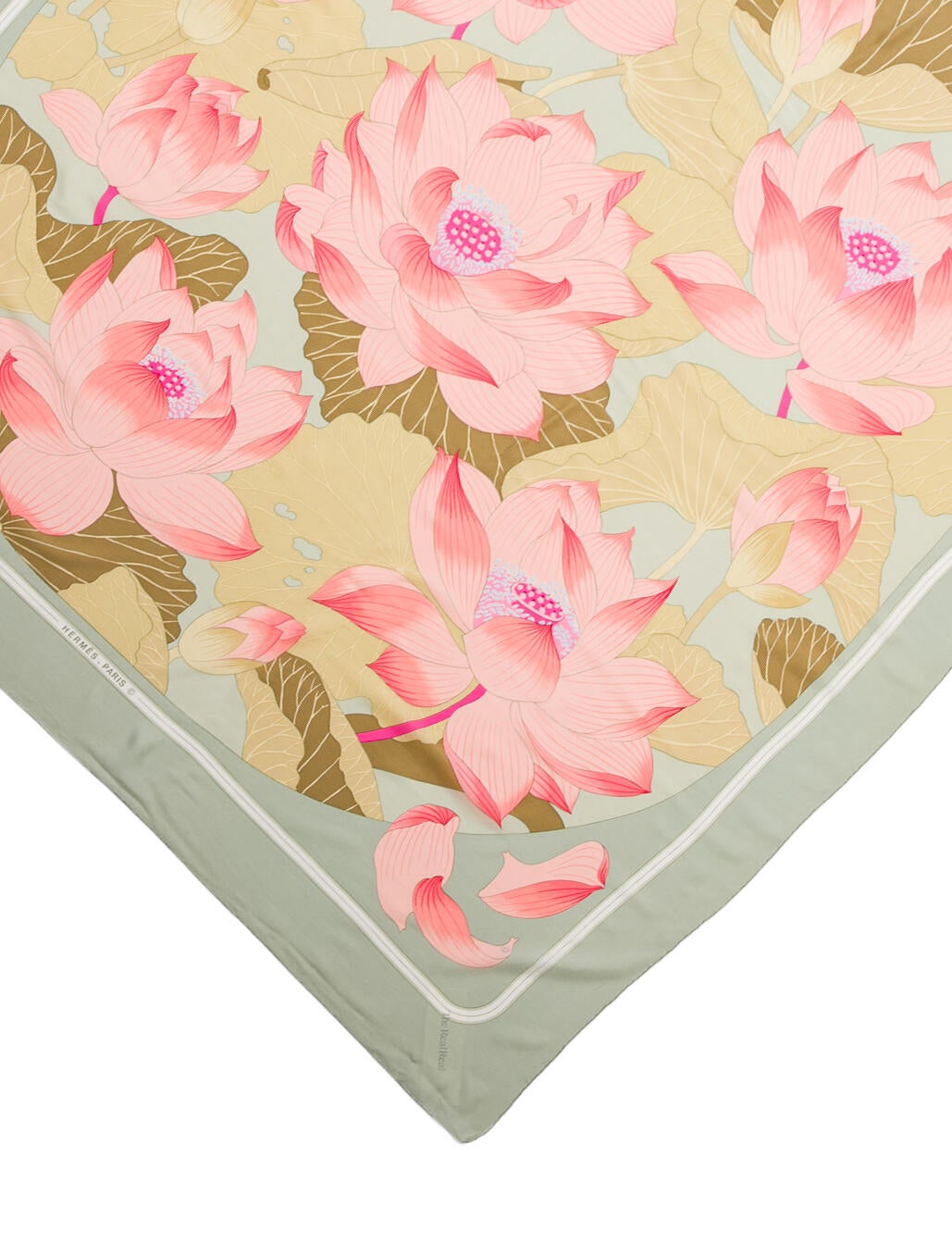 Hermès Fleurs de Lotus Mousseline Silk Shawl