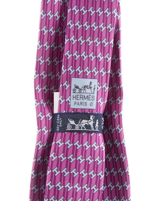Hermès H Silk Pattern Tie