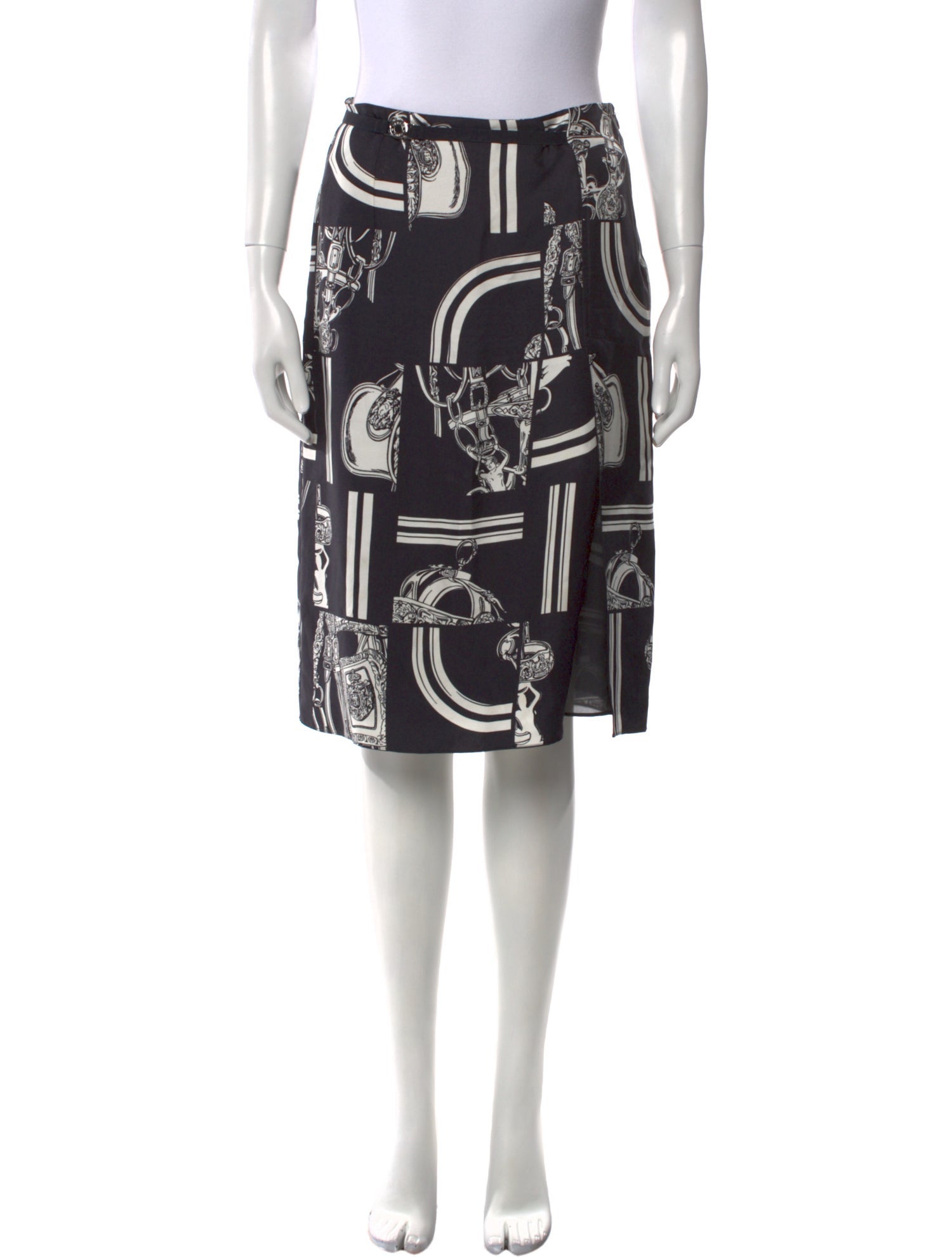 Hermès Silk Knee-Length Skirt