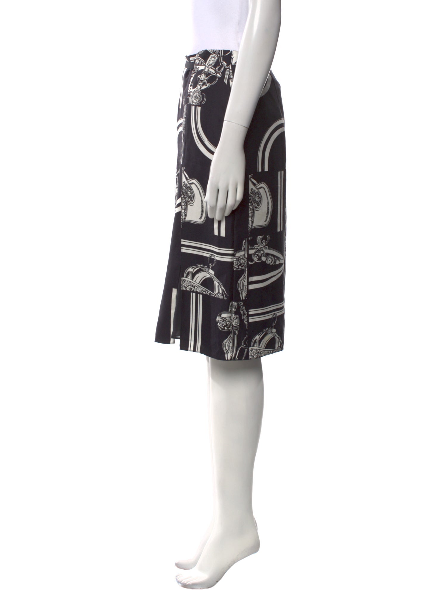 Hermès Silk Knee-Length Skirt