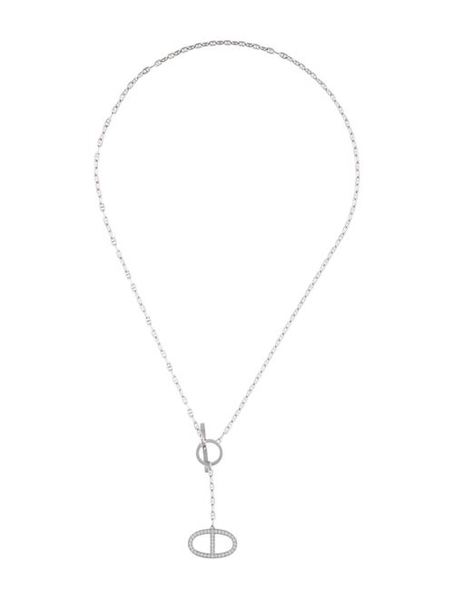 Hermès 18K Diamond Chaine d'Ancre Contour Pendant, Large Model