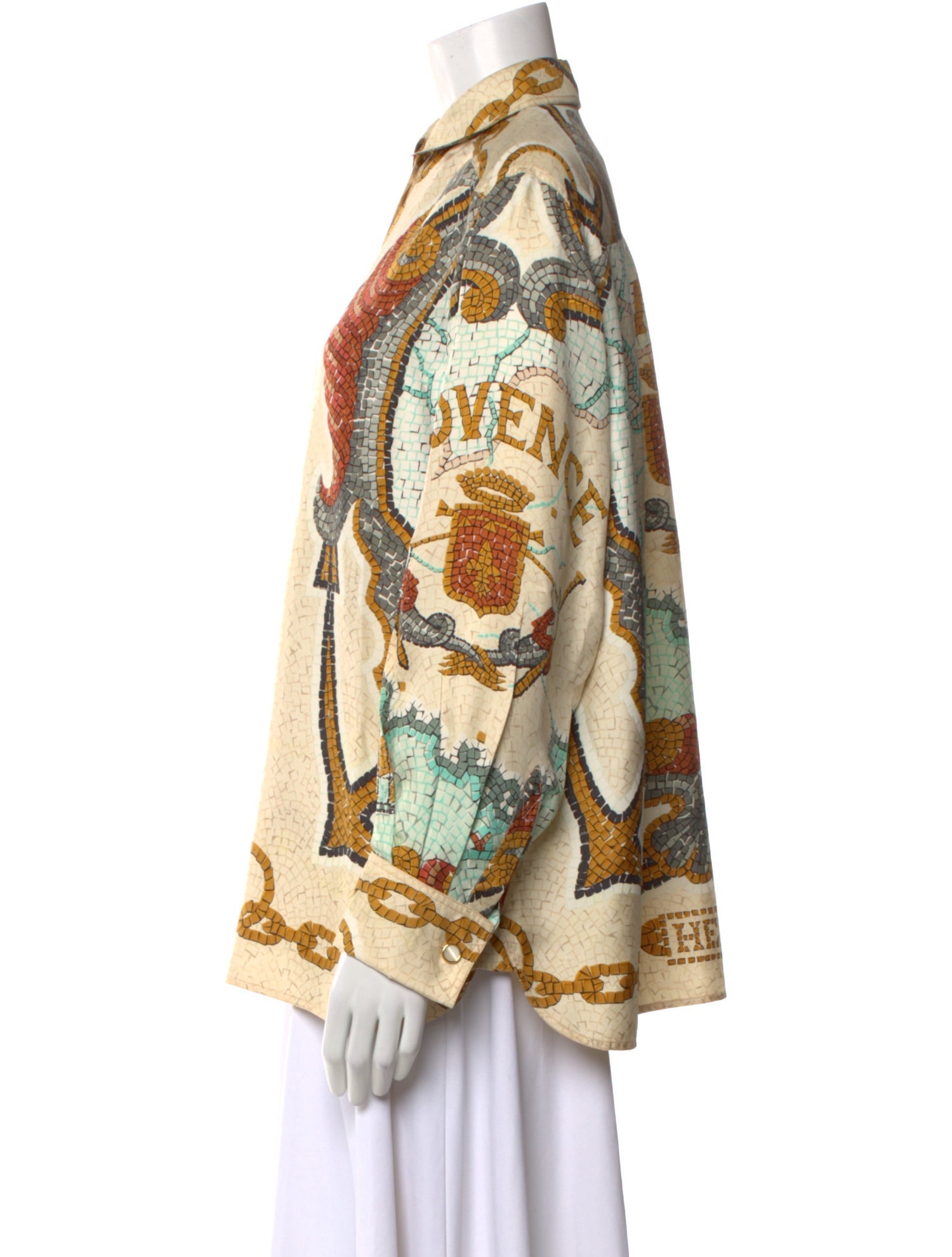 Hermès Vintage Late 1980's - Early 1990's Button-Up Top