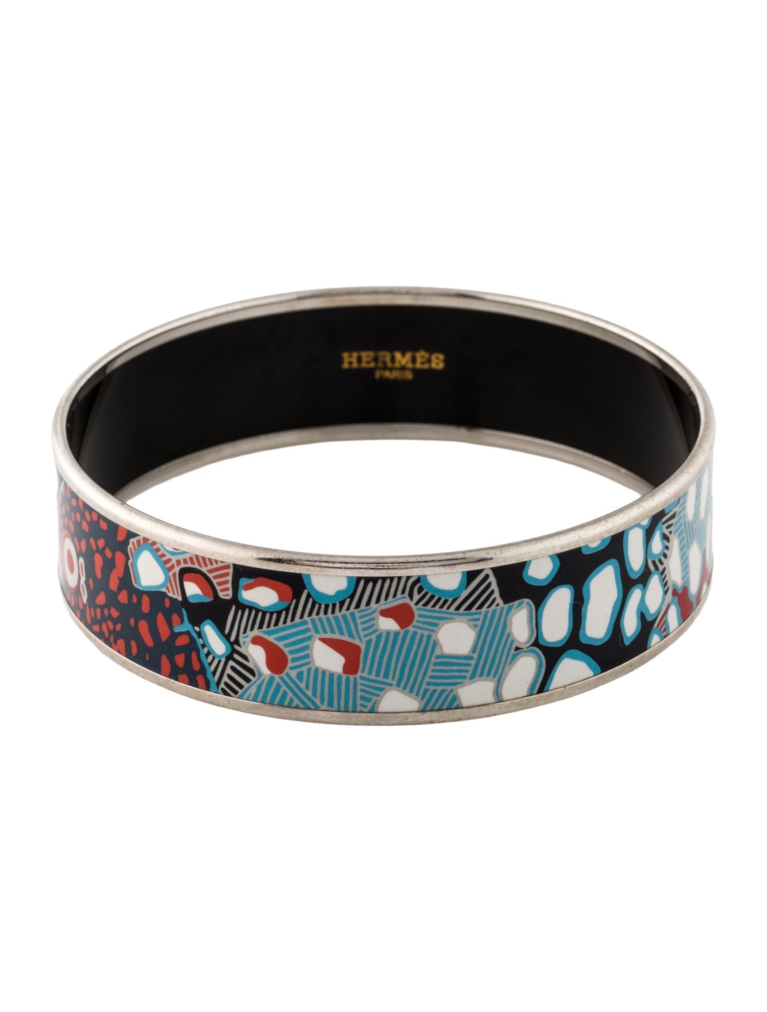 Hermès Enamel Wide Bangle Bracelet