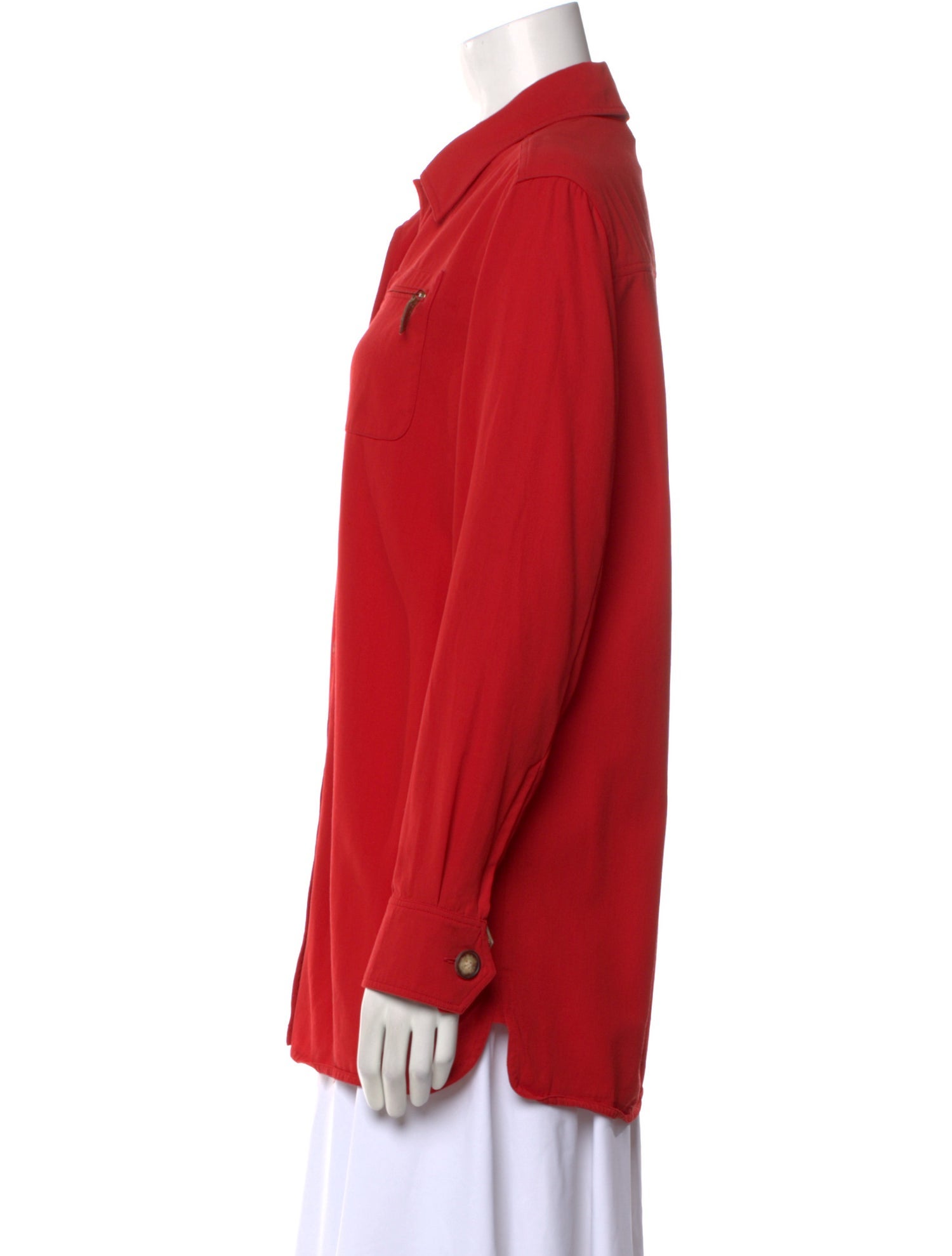 Hermès Vintage Silk Button-Up Top