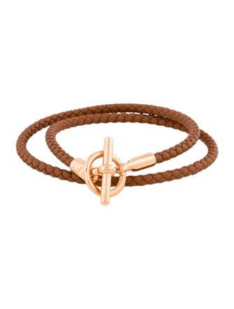 Hermès Leather Glenan Double Tour Wrap Bracelet