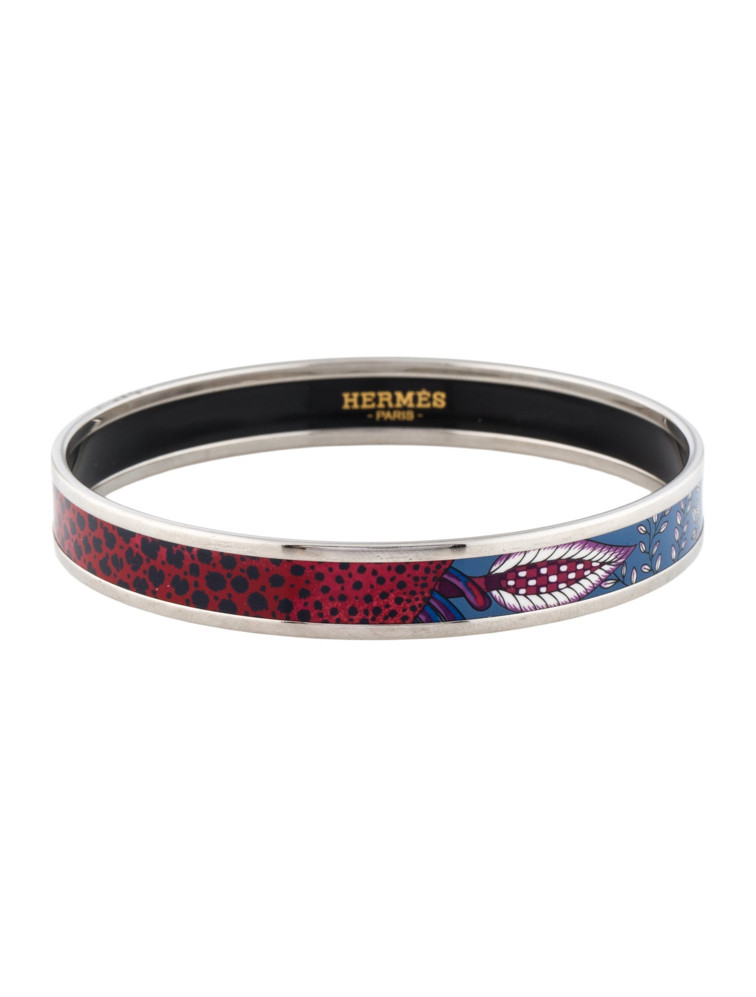 Hermès Narrow Enamel Bangle Bracelet