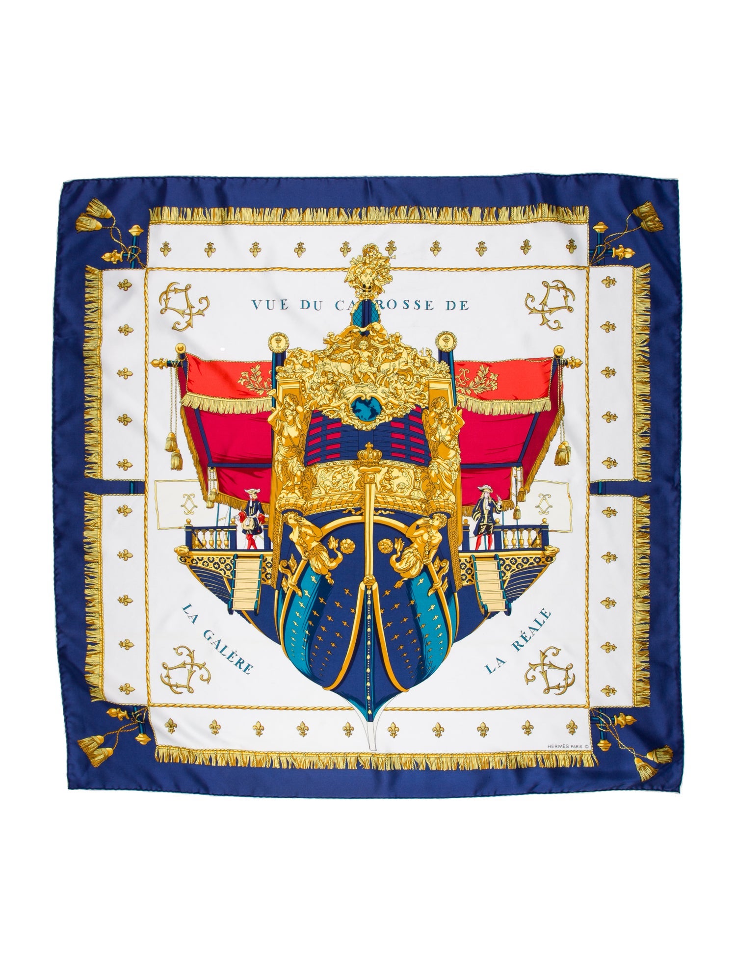 Hermès Vue du Carrosse de La Galere La Reale Silk Scarf