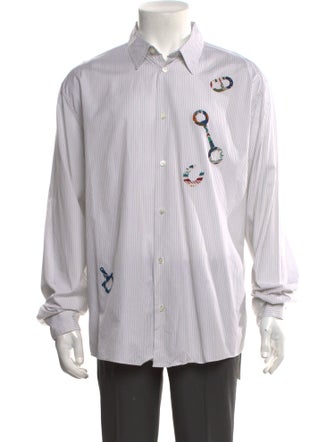 Hermès Patch Striped Dress Shirt