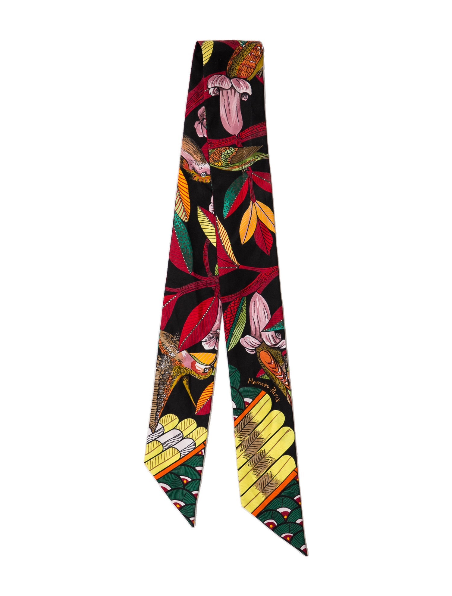 Hermès Tree of Song Silk Twilly Scarf