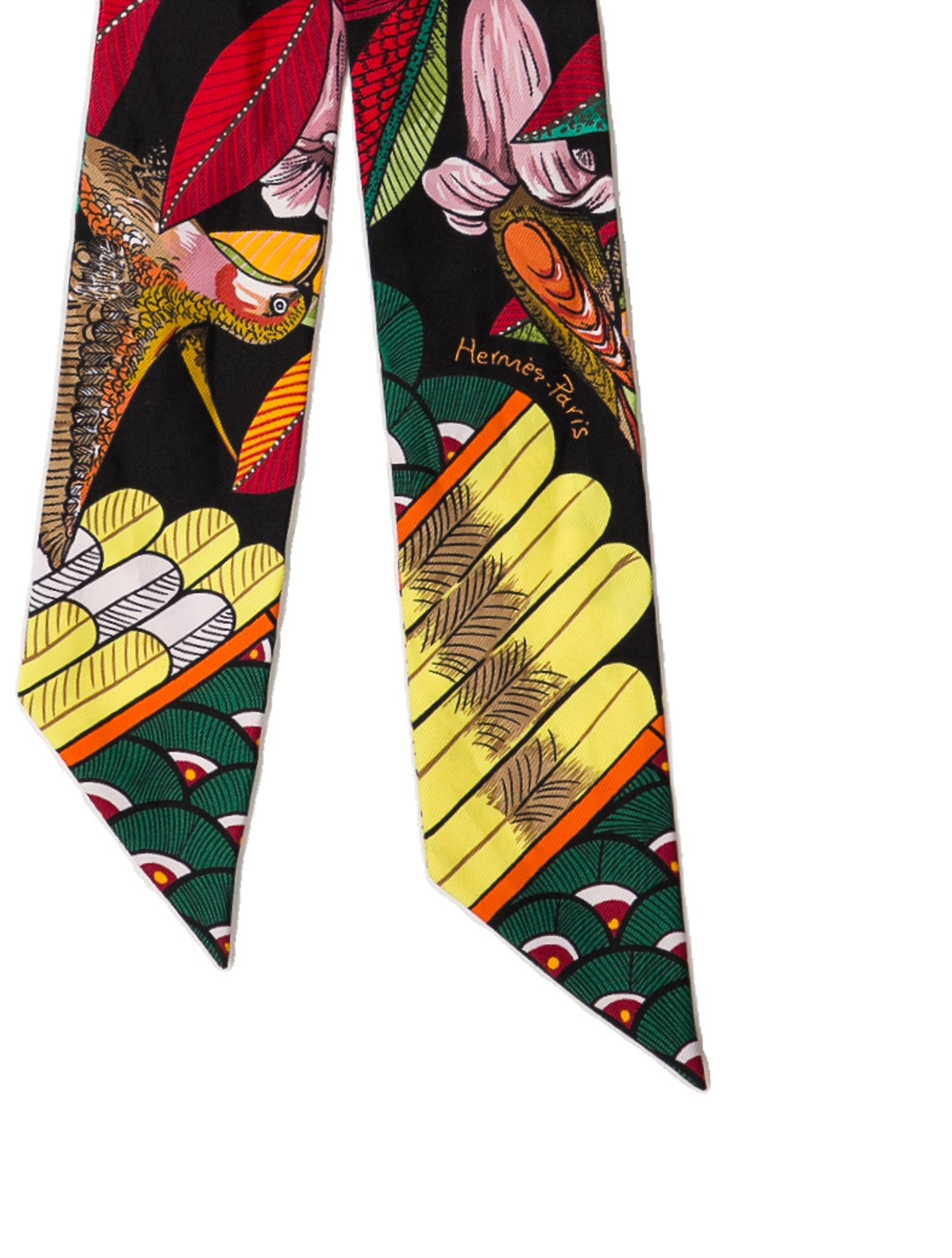 Hermès Tree of Song Silk Twilly Scarf