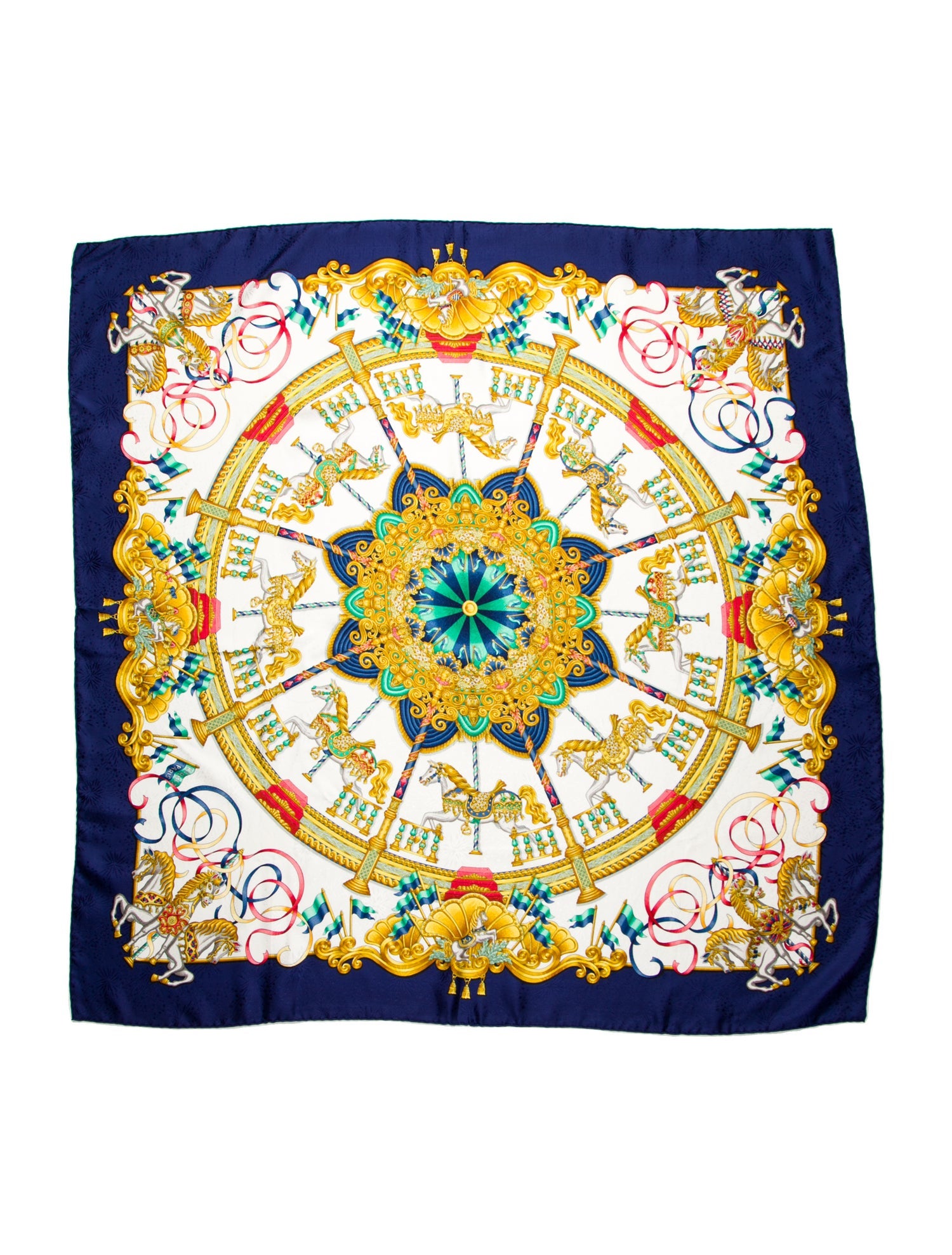 Hermès Luna Park Jacquard Silk Scarf