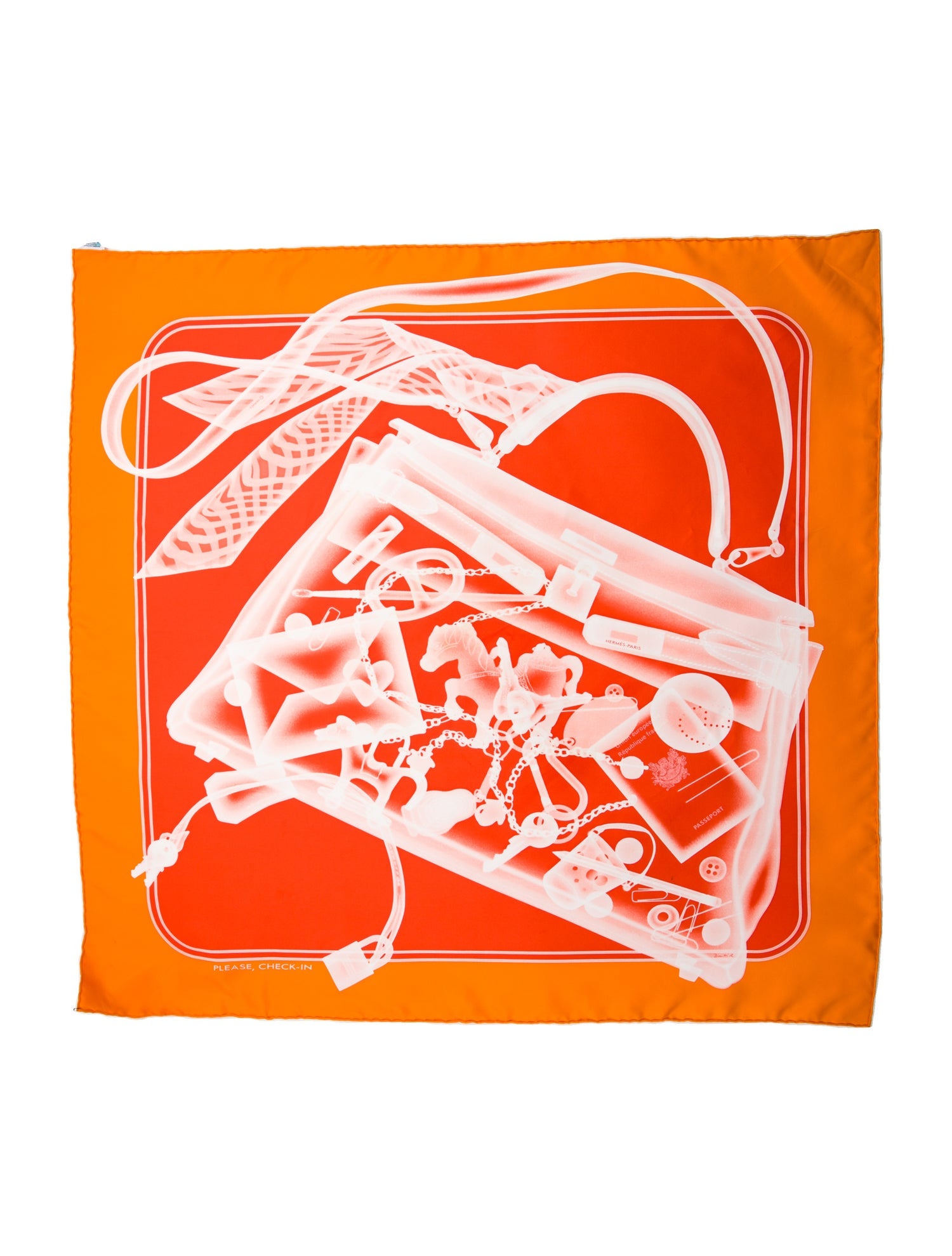 Hermès Please Check-In Silk Scarf