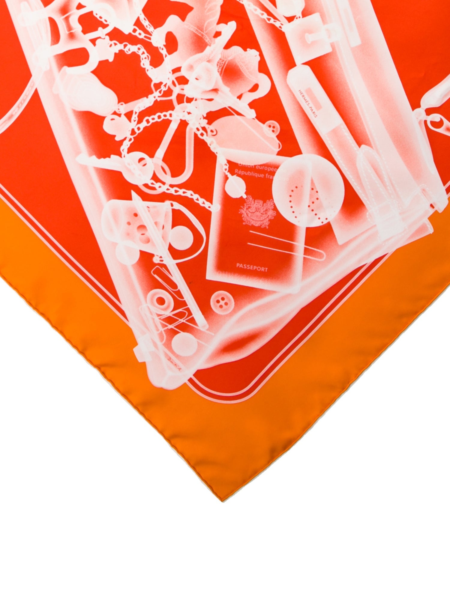Hermès Please Check-In Silk Scarf