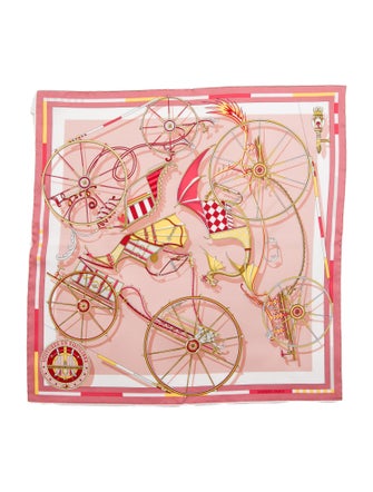 Hermès Voitures En Equilibre Silk Scarf