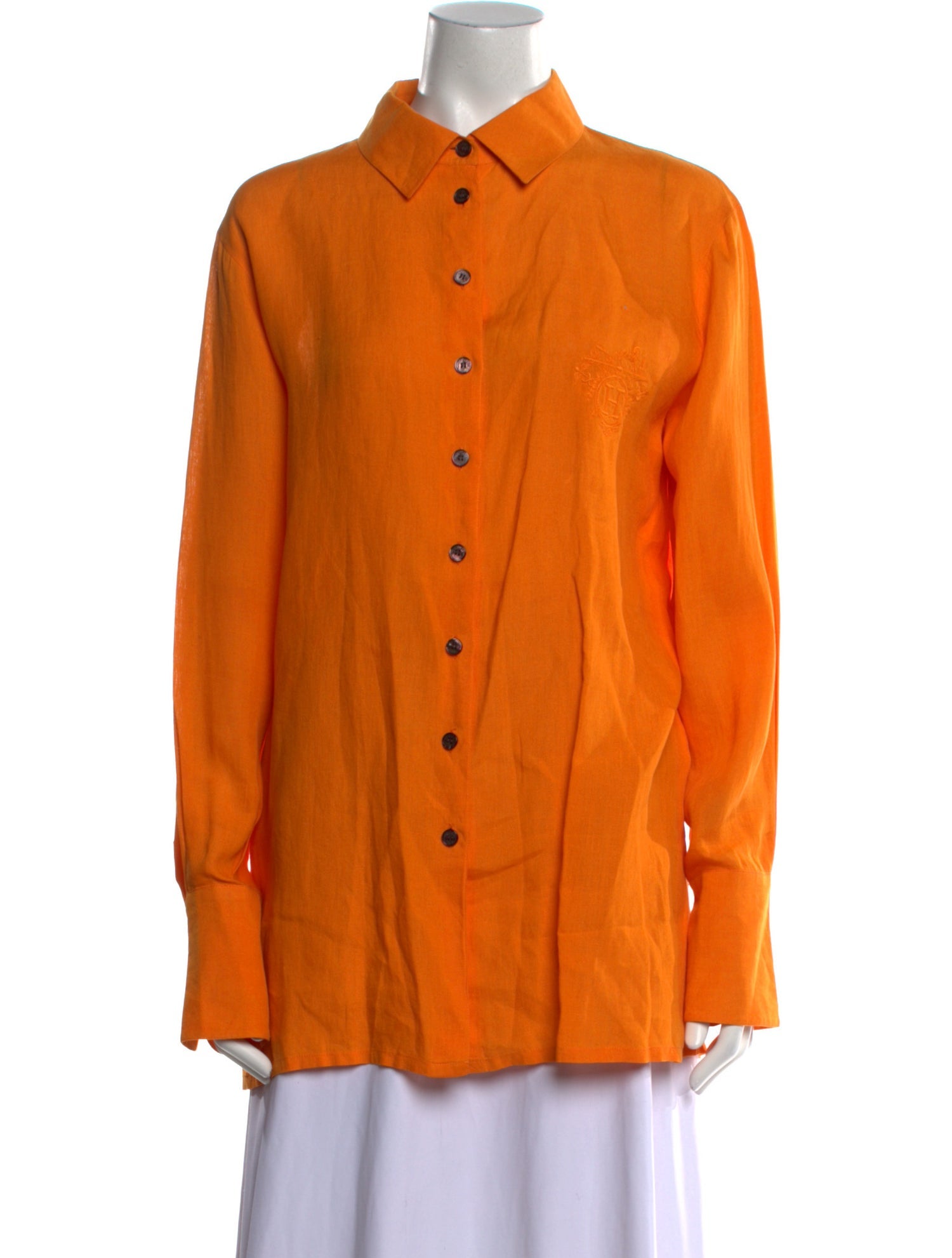 Hermès Vintage Linen Button-Up Top