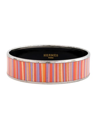 Hermès Wide Enamel Bangle Bracelet