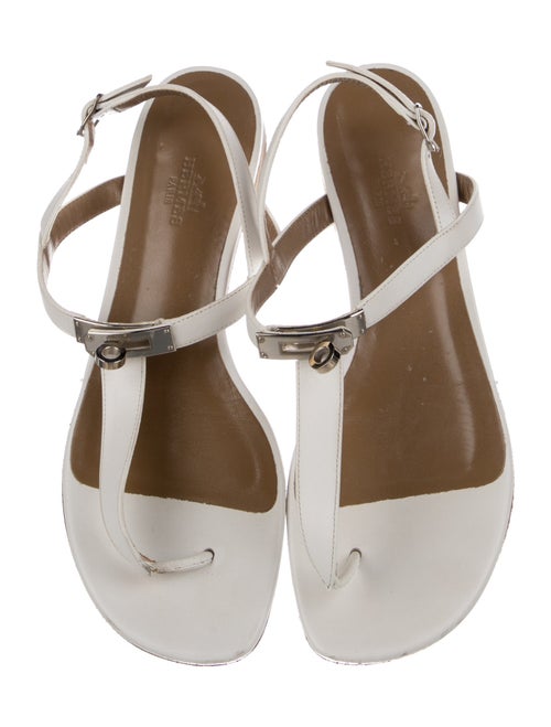 Hermès Olivia Leather T-Strap Sandals