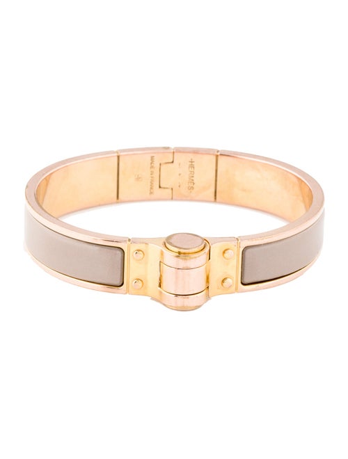 Hermès Enamel Hinged Narrow Bangle Bracelet