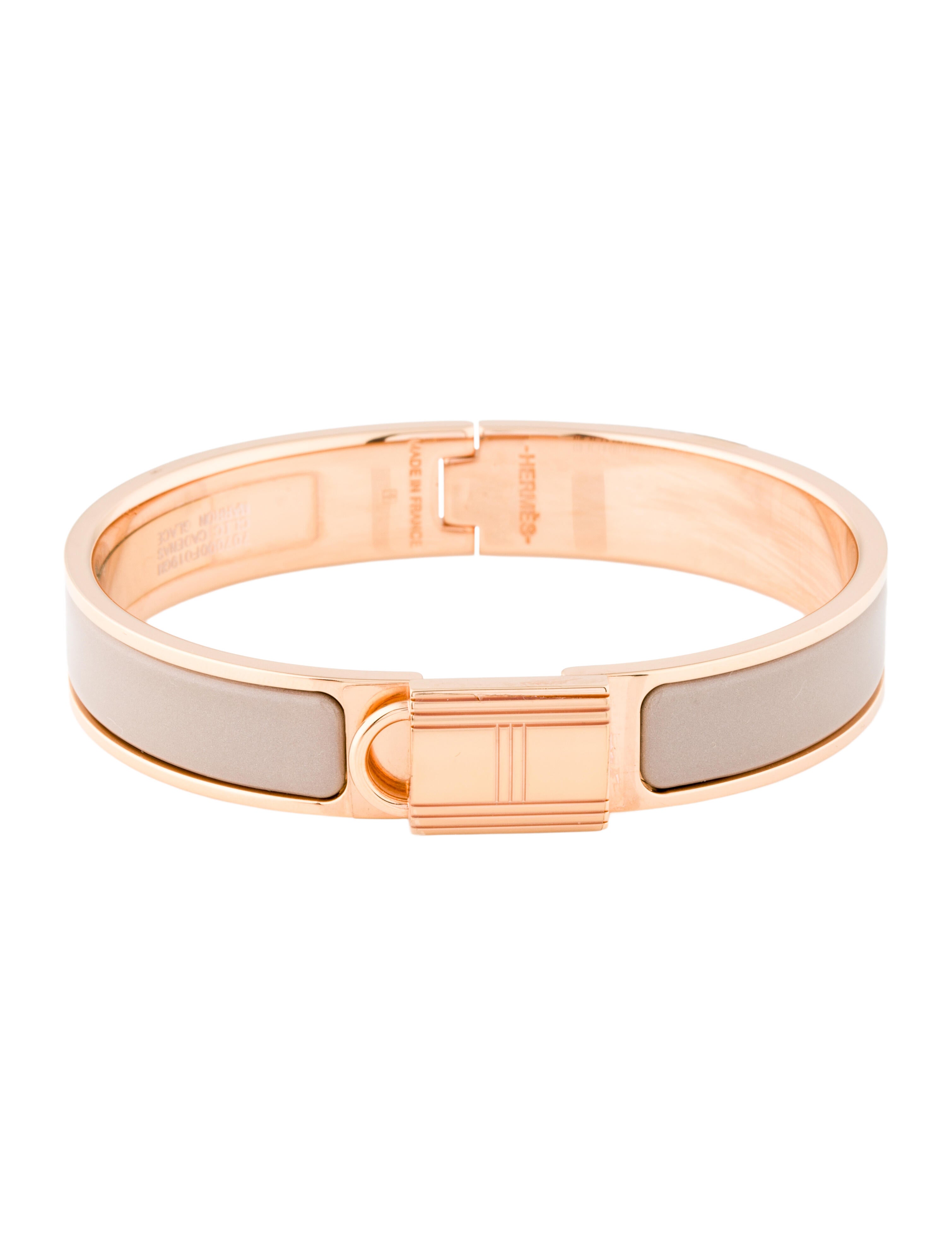 Hermès Enamel Clic Cadenas Locky Me Bangle Bracelet