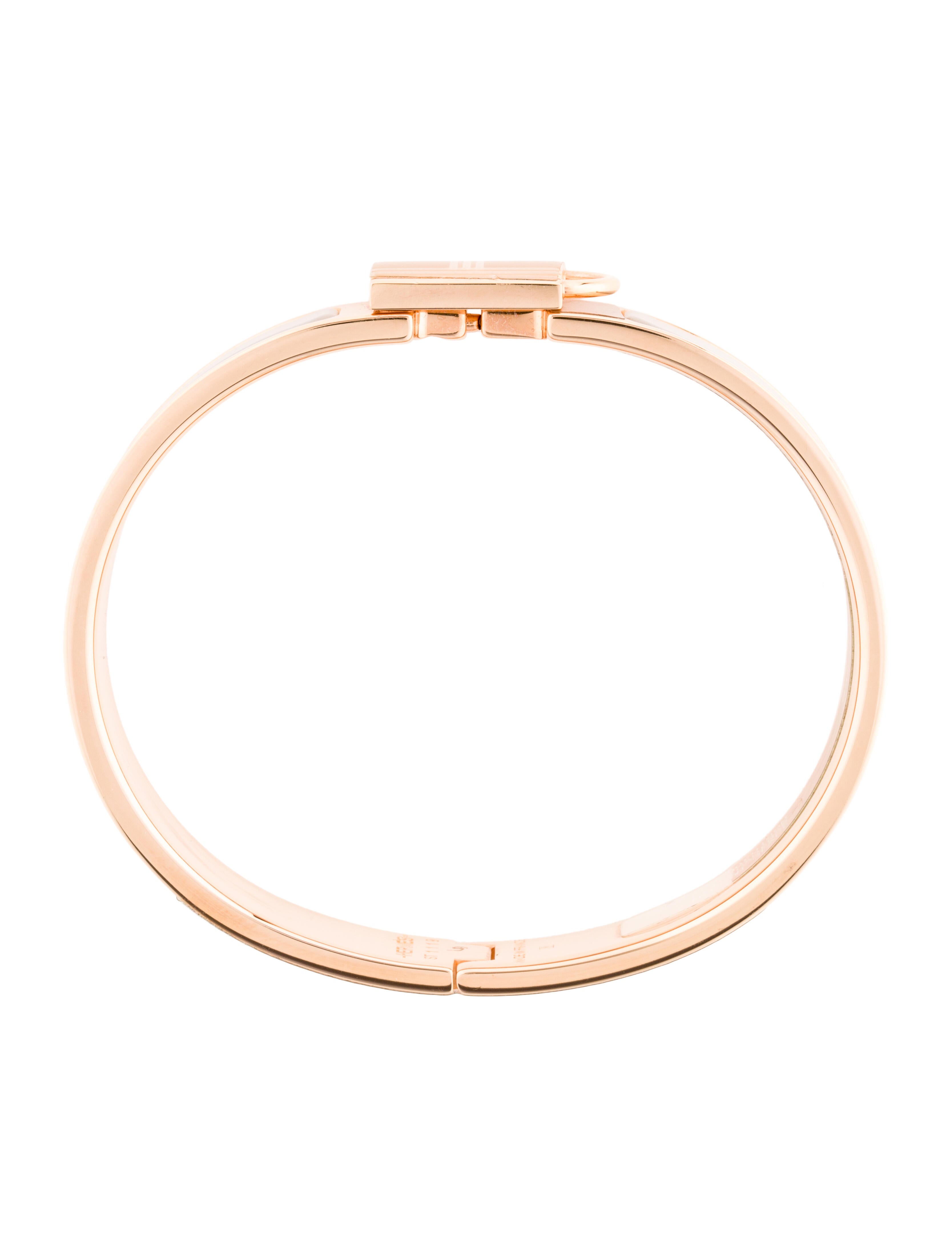 Hermès Enamel Clic Cadenas Locky Me Bangle Bracelet
