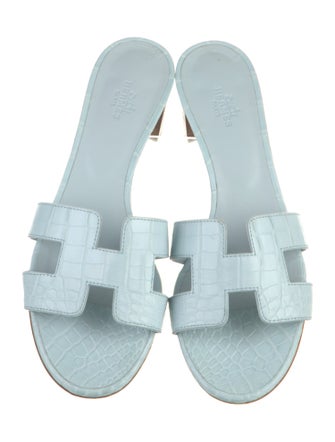 Hermès Oasis Crocodile Slides